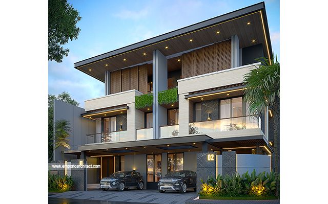 Desain Rumah Modern 3 Lantai Bapak LKM di  Pasar Minggu, Jakarta Selatan