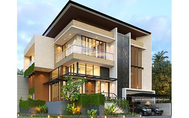 Desain Rumah Modern 3 Lantai Bapak CHT di  BSD, Tangerang Selatan, Banten