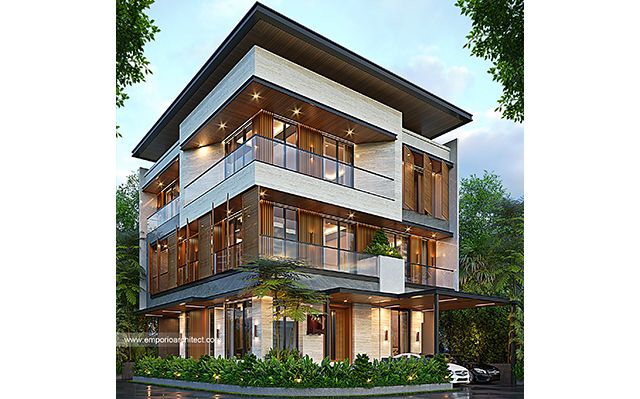 Desain Rumah Modern 3 Lantai Bapak HRS di  Medan