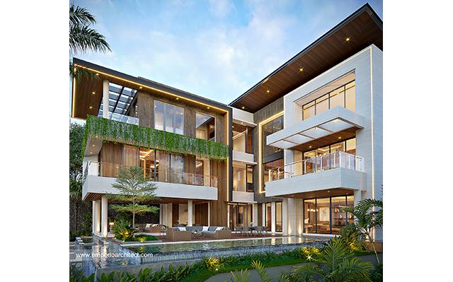 Desain Rumah Modern 3 Lantai Bapak MBK 1491 di  Cibubur, Jakarta Timur