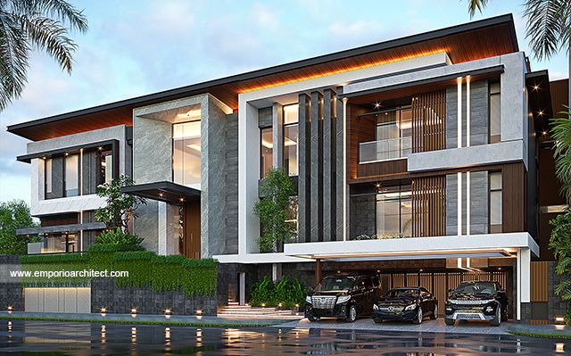 Desain Rumah Modern 3 Lantai Ibu VCT 1817 di  Cibubur, Jakarta Timur