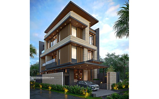 Desain Rumah Modern 3 Lantai Bapak HDY 1683 di  Jakarta