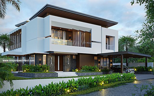 Desain Rumah Modern 3 Lantai Bapak SNL 1745 di  Batam