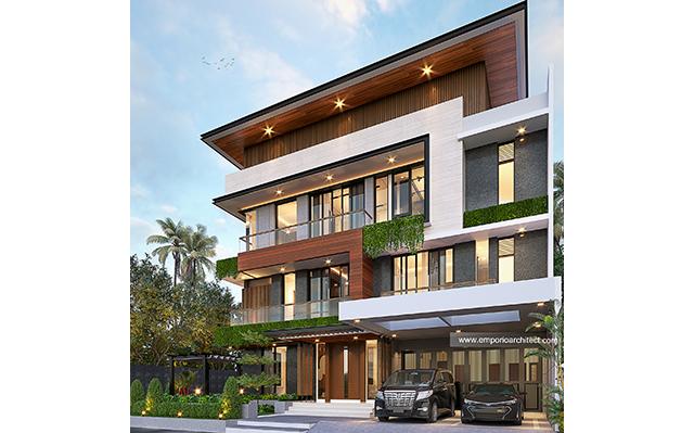 Desain Rumah Modern 3 Lantai Bapak Leo di  Jakarta Utara