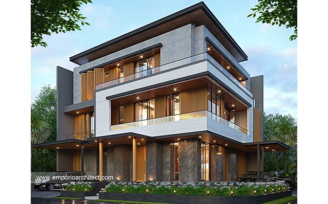 Desain Rumah Modern 3 Lantai Ibu LVA 1671 di  Tangerang Selatan