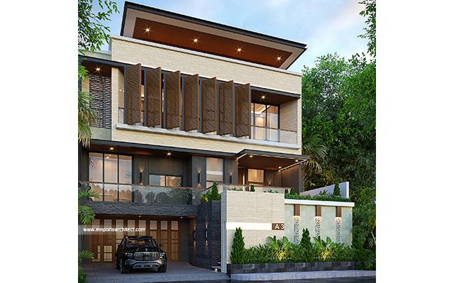 Desain Rumah Modern 3 Lantai Bapak BPW 1973 di  Bandung