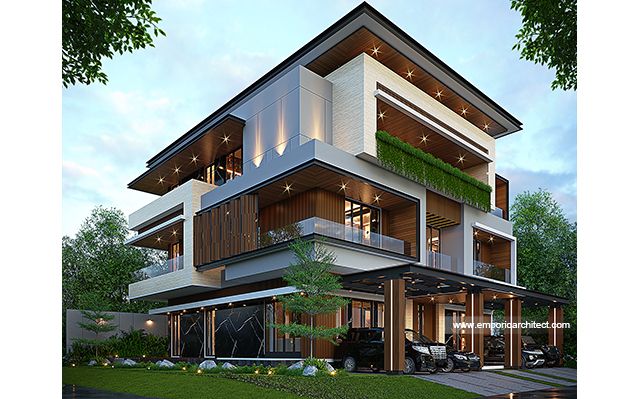 Desain Rumah Modern 3 Lantai Bapak DVI 1767 di  Cikarang, Bekasi