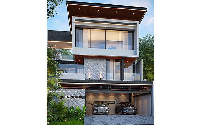 Desain Rumah Modern 3 Lantai Bapak ZMM di  Serpong, Tangerang Selatan