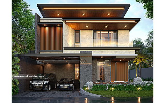 Desain Rumah Modern 3 Lantai Ibu AFN di  Balikpapan