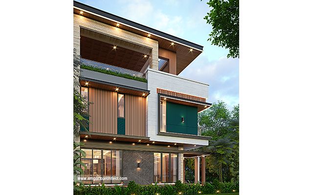 Desain Rumah Modern 3 Lantai Ibu SLI 1969 di  BSD, Tangerang Selatan