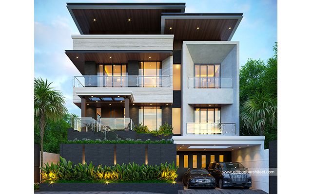 Desain Rumah Modern 3 Lantai Ibu WT 1673 di  Aceh