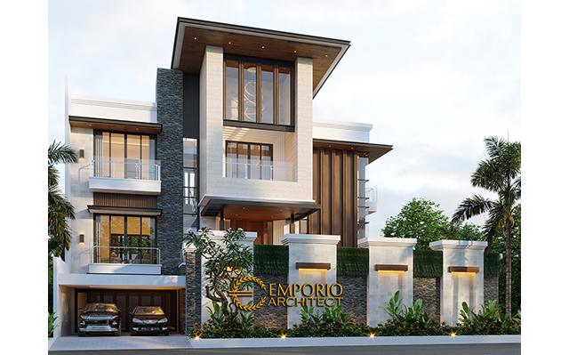 Desain Rumah Modern 3 Lantai Bapak IRW di  Jakarta