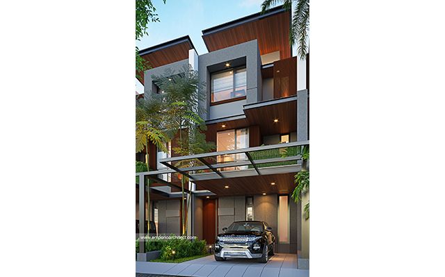 Desain Perumahan Modern 3 Lantai lebar 5.5 meter PT. AMP 2008 di  Jakarta