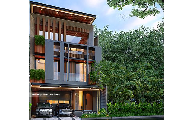 Desain Rumah Modern 3 Lantai Bapak JK 1820 di  BSD, Tangerang Selatan