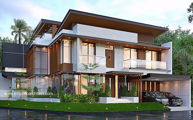 Desain Rumah Modern 3 Lantai Ibu SBR di  Semarang