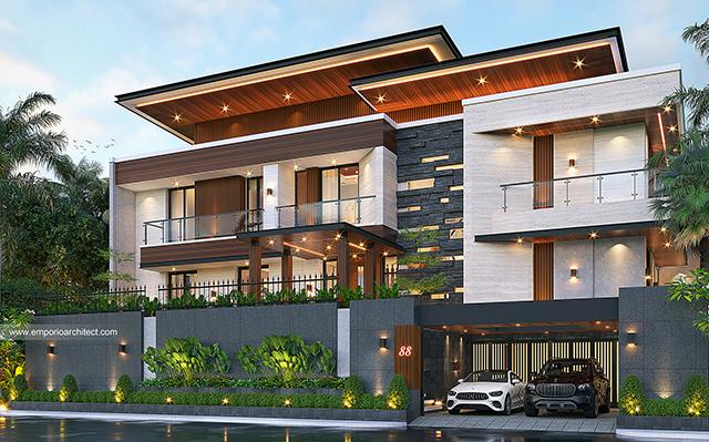 Desain Rumah Modern 3 Lantai Ibu FLC II 1513 di  Surabaya