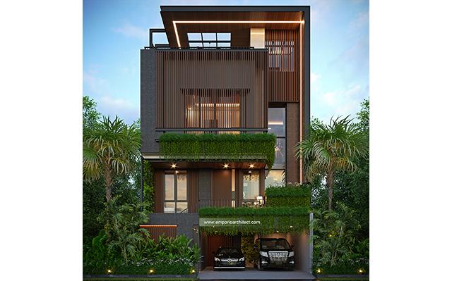 Desain Rumah Modern 3 Lantai Bapak BDM 1634 di  Cipayung, Jakarta Timur