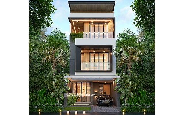 Desain Rumah Modern 3 Lantai Ibu EL 1734 di  Jakarta