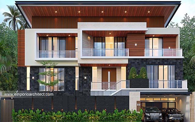 Desain Rumah Modern 3 Lantai Bapak BBN 1753 di  Jakarta