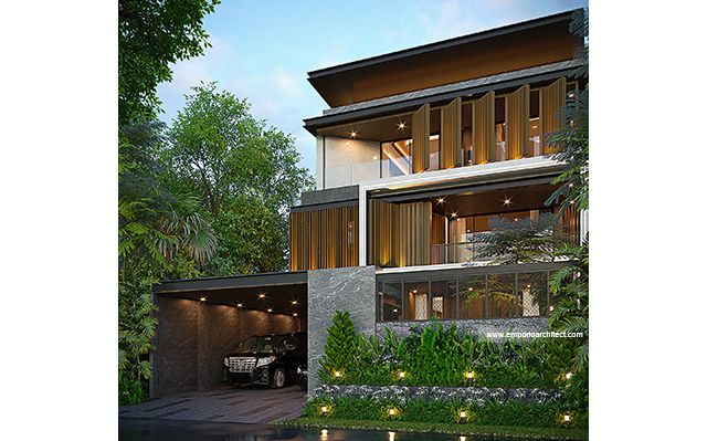 Desain Rumah Modern 3 Lantai Ibu LVN di  Semarang