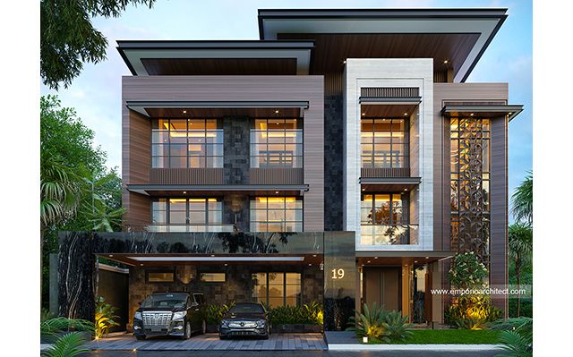 Desain Rumah Modern 3 Lantai Bapak RRY 1939 di  Makassar