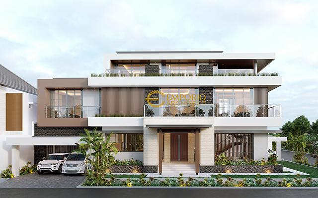 Desain Rumah Hook Modern 3 Lantai Ibu Eva di  Jakarta Utara