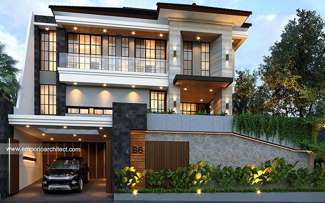 Desain Rumah Modern 3.5 Lantai Bapak Bambang di  Jakarta