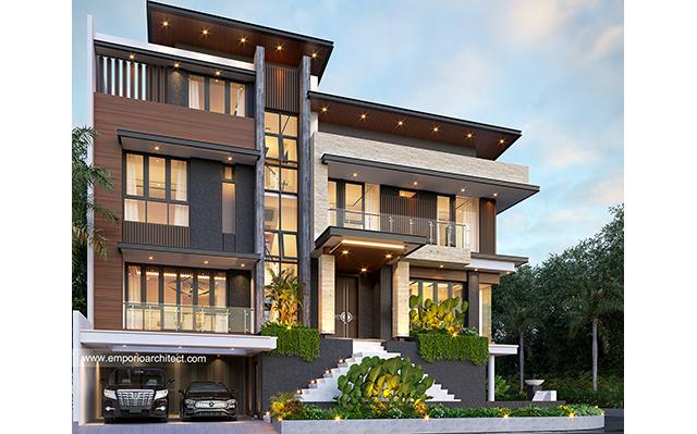 Desain Rumah Modern 3.5 Lantai Bapak HSN di  Jakarta Barat