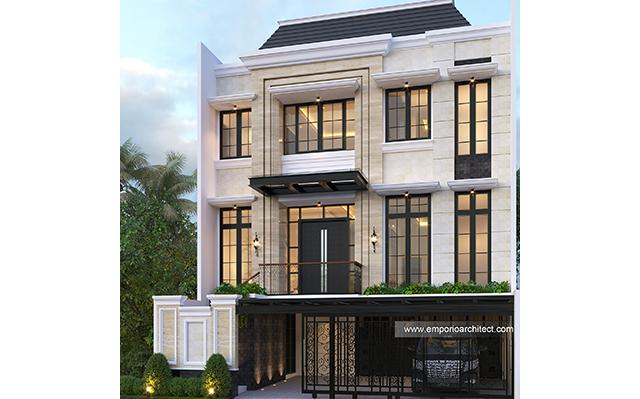 Desain Rumah Klasik Modern 3.5 Lantai Bapak Indra di  Kepala Gading, Jakarta Utara