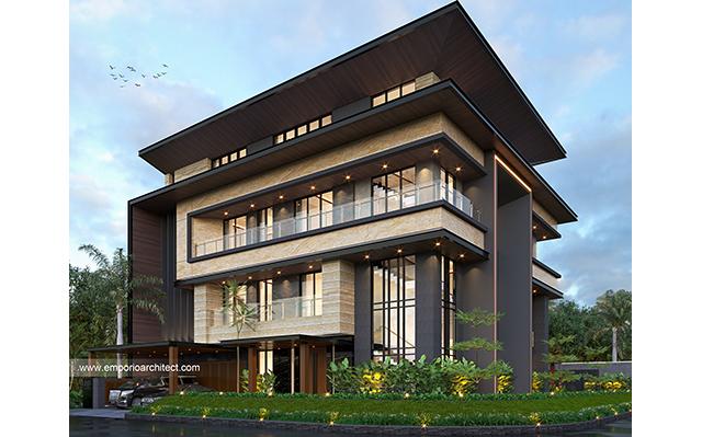 Desain Rumah Modern 3.5 Lantai Bapak DNL 1423 di  Banten