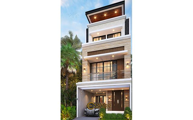 Desain Rumah Modern 3.5 Lantai Bapak Alex di  Jakarta