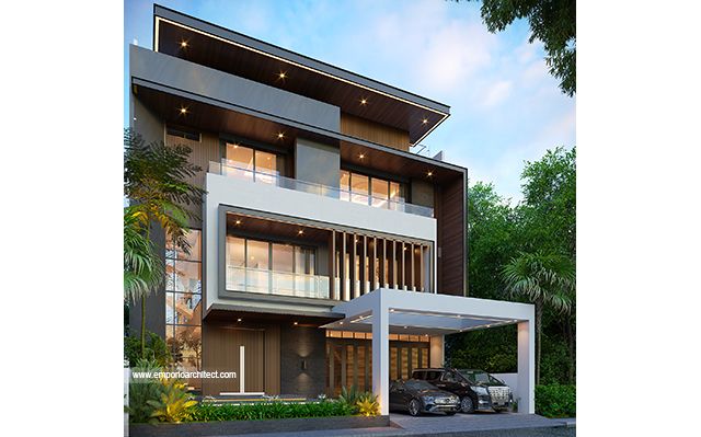 Desain Rumah Modern 4 Lantai Bapak LB 1874 di  Jakarta