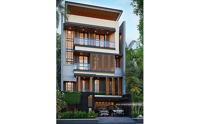 Desain Rumah Modern 4 Lantai Ibu A di  Makassar