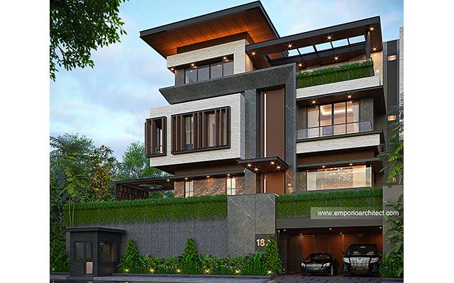 Desain Rumah Modern 4 Lantai Bapak HDK 1882 di  Jakarta Pusat