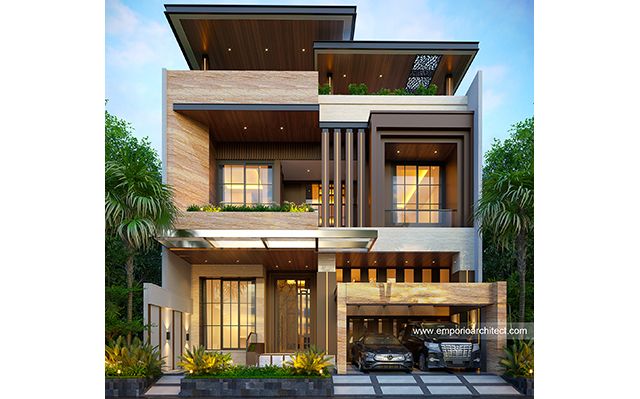 Desain Rumah Modern 4 Lantai Ibu FBR di  Jakarta