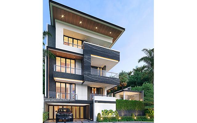 Desain Rumah Modern 4 Lantai Bapak Kasim di  Jakarta