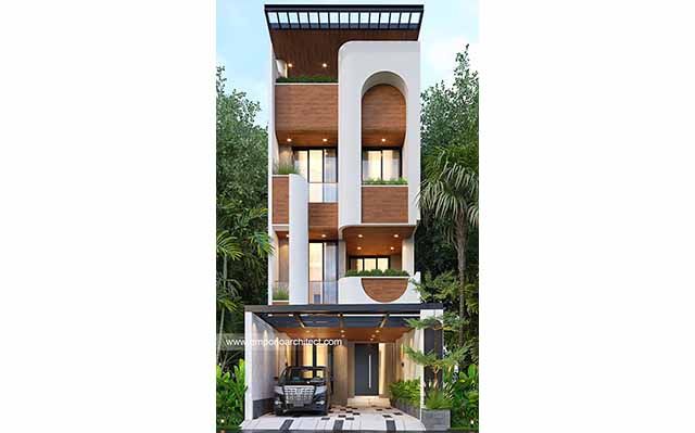 Desain Rumah Modern 4 Lantai Ibu FR di  Tebet, Jakarta Selatan