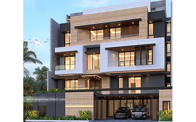 Desain Rumah Modern 4.5 Lantai Bapak RSH 2056 di  PIK, Jakarta Utara