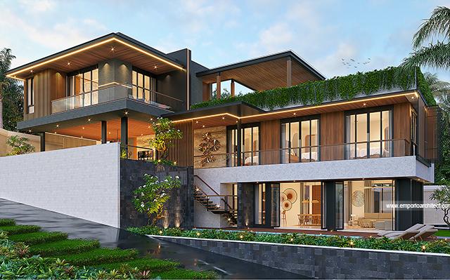 Desain Rumah Modern Industrial 2.5 Lantai Bapak BYN 1396 di  Bali