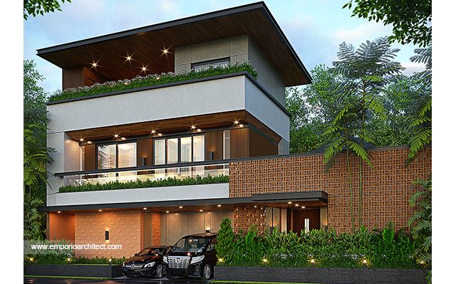 Desain Rumah Modern Industrial 3 Lantai Bapak DWT 1888 di  Yogyakarta