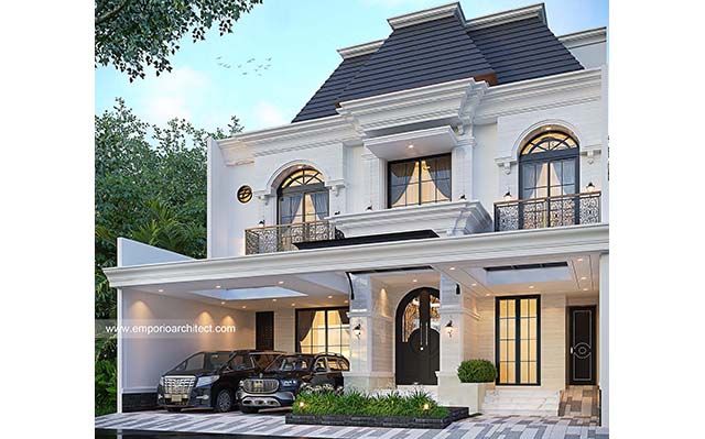 Desain Rumah Klasik Modern 3 Lantai Bapak RFK 1756 di  Yogyakarta