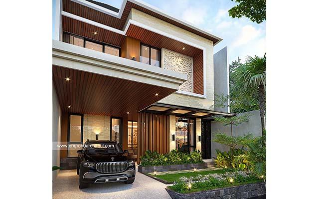 Desain Rumah Modern Villa Bali 2 Lantai Ibu YNN 1485 di  Sunter, Jakarta Utara