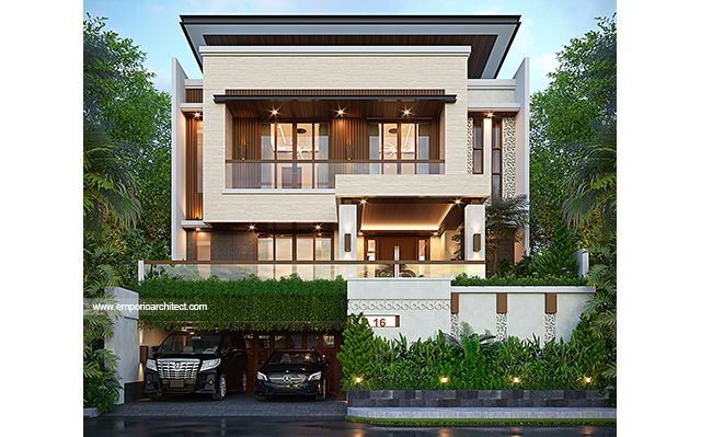 Desain Rumah Modern Villa Bali 3 Lantai Ibu NND di  Medan