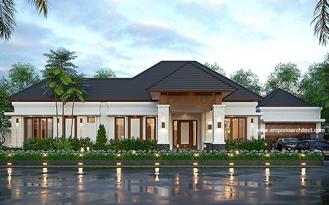 Desain Rumah Villa Bali 1 Lantai Bapak DDN 1859 di  Karawang, Jawa Barat