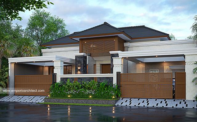 Desain Rumah Villa Bali 1 Lantai Bapak WYU 1622 di  Tangerang