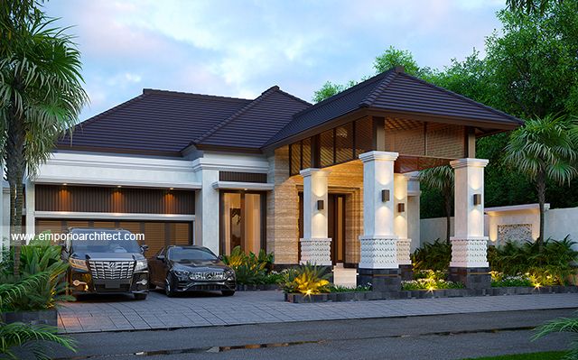 Desain Rumah Villa Bali 1 Lantai Bapak YYK 1692 di  Salatiga, Jawa Tengah