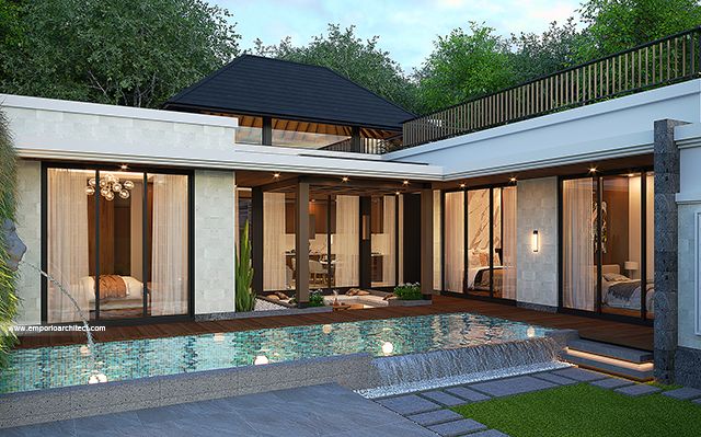 Desain Rumah Villa Bali 1 Lantai Bapak GD di  Cibubur, Jakarta Timur