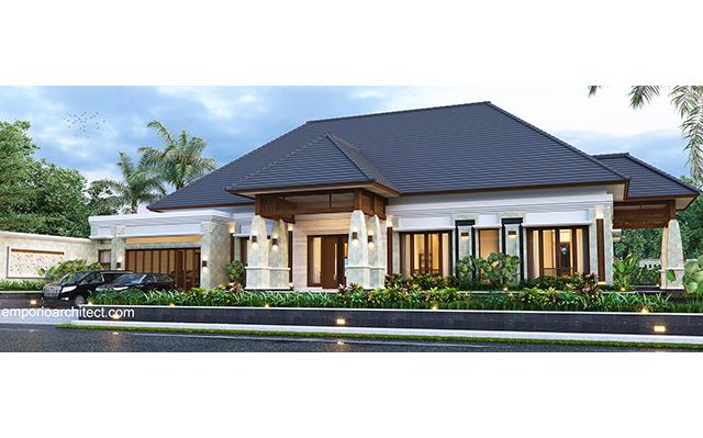 Desain Rumah Villa Bali 1 Lantai Ibu ASH 1120 di  Pangkalan Bun, Kalimantan Tengah