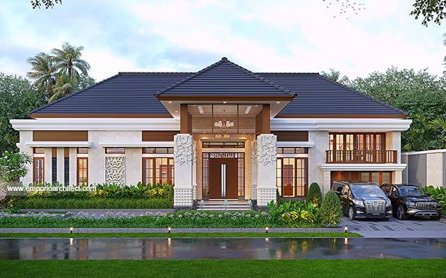 Desain Rumah Villa Bali 2 Lantai Ibu CLT 1786 di  Bengkulu