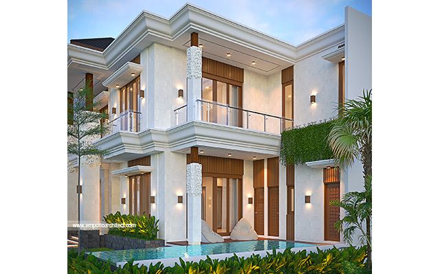 Desain Rumah Villa Bali 2 Lantai Ibu EPT di  Bintaro, Jakarta Selatan